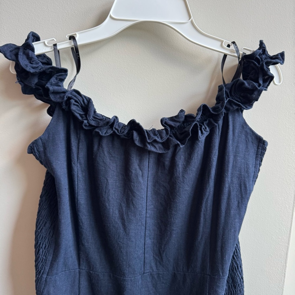 Lulu’s Elati Navy Blue Ruffled Off-the-Shoulder Bodycon Dress - Picture 7 of 12
